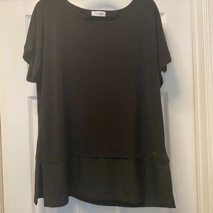 Black dressy blouse with gauze hem